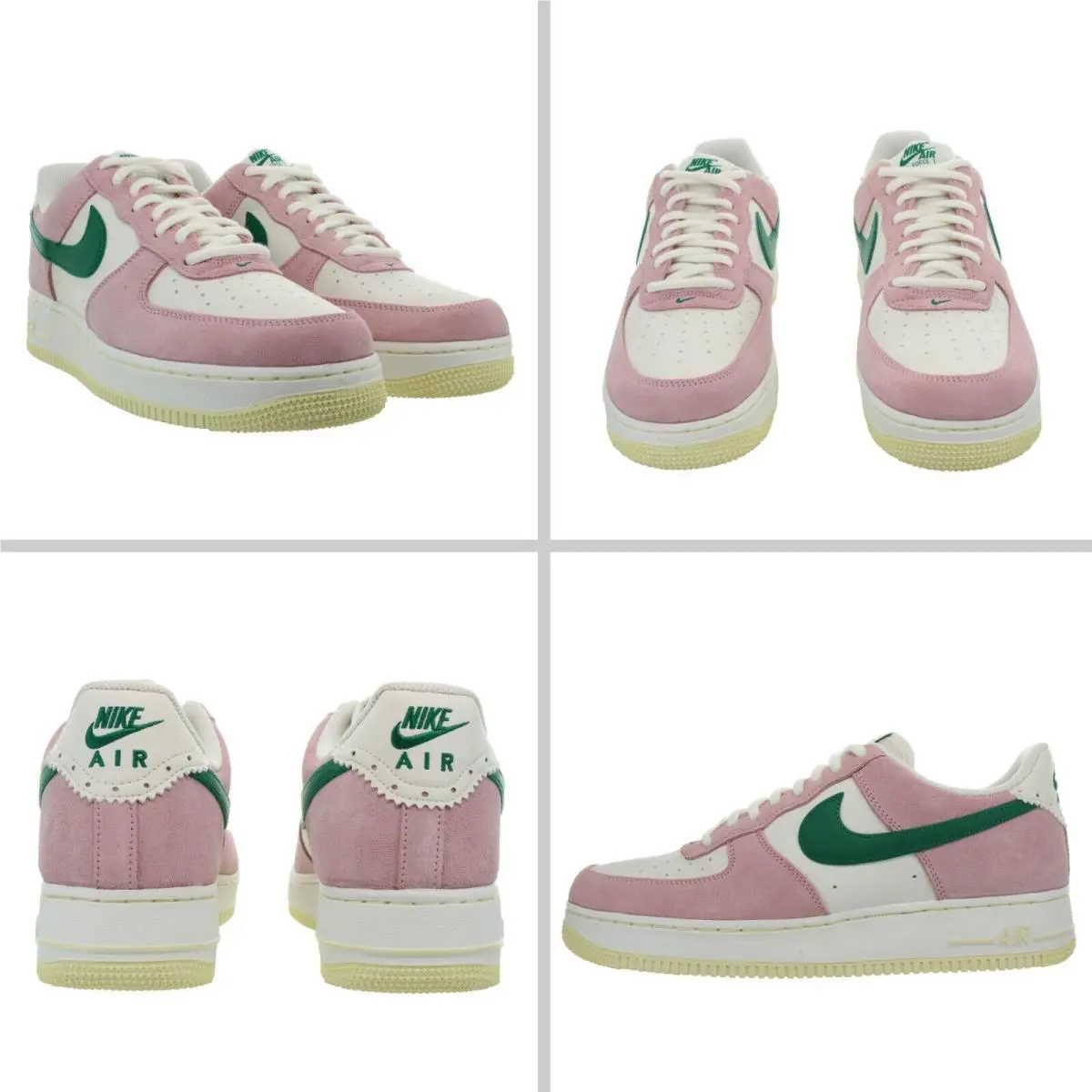 Nike Men`s Air Force 1 07 LV8 Soft Pink - Alabaster Vintage Shoes - Medium Soft Pink, Sail, Alabaster, Malachite
