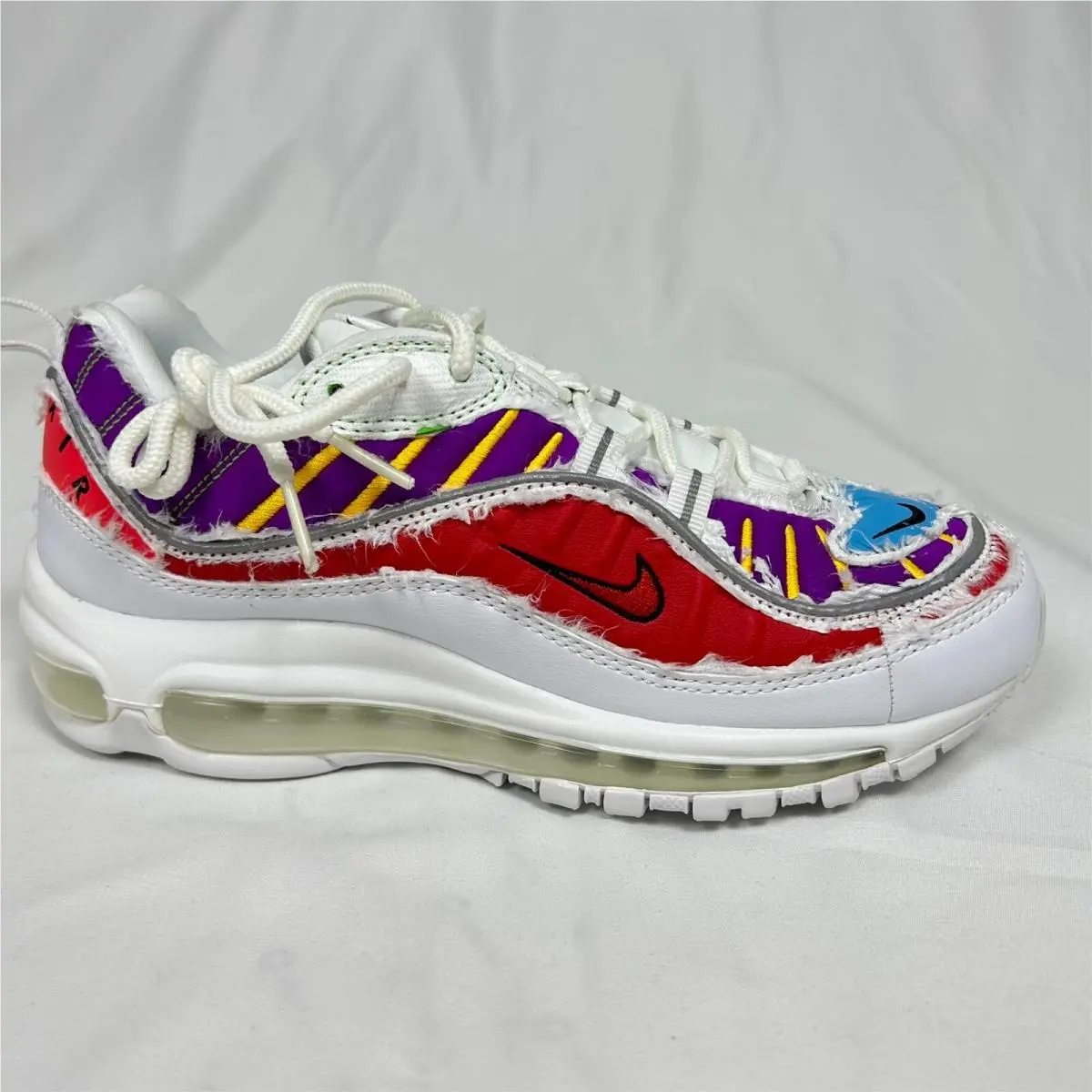 Retro  Air Max 98 LX Cut Tear Away White Multicolor Women`s 9 CJ0634-101 by Nike