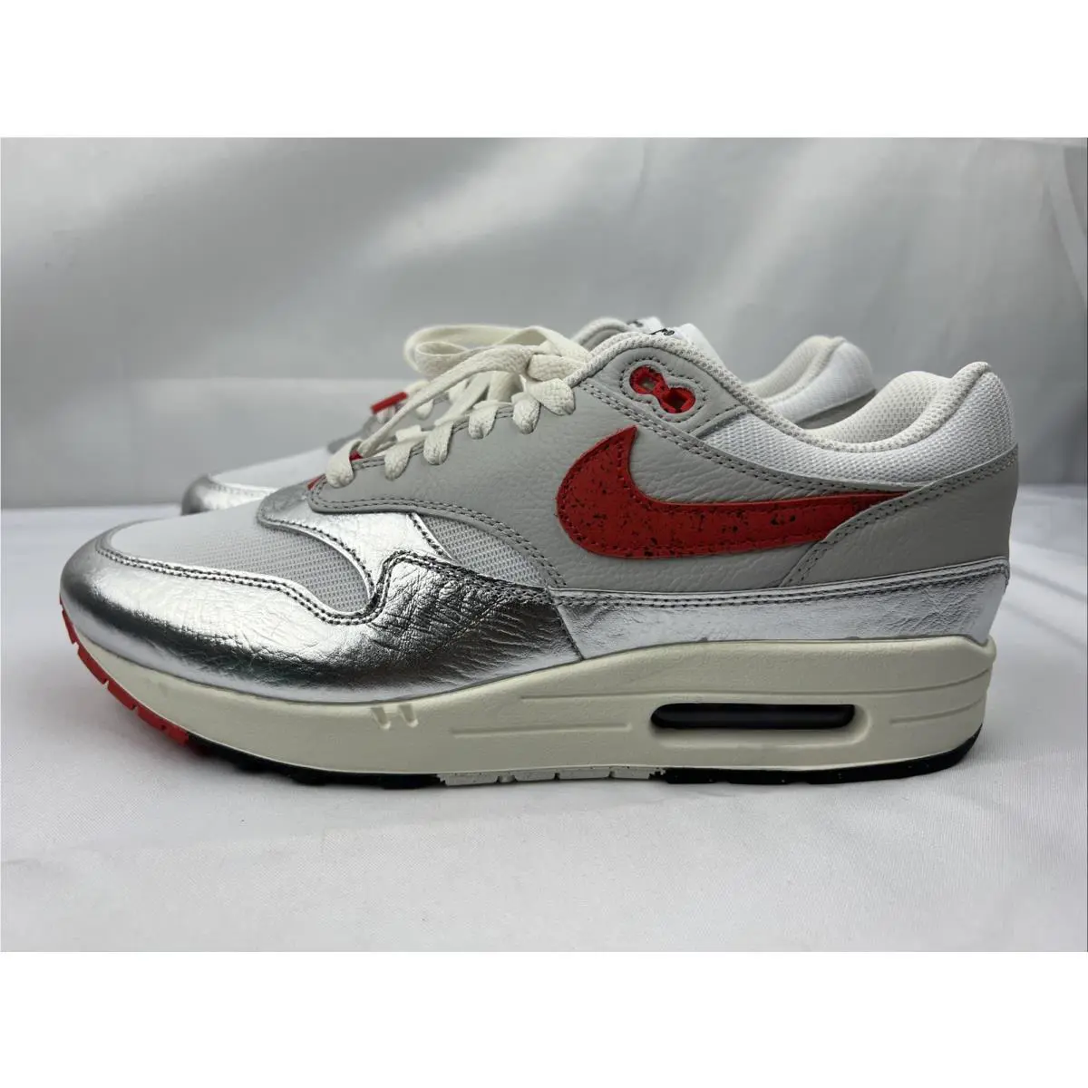 Nike shoes - Nike Air Max 1 - Air Max - HF7746-100 - Silver, Manufacturer: White/Chile Red (UPC: 197595563710) 3