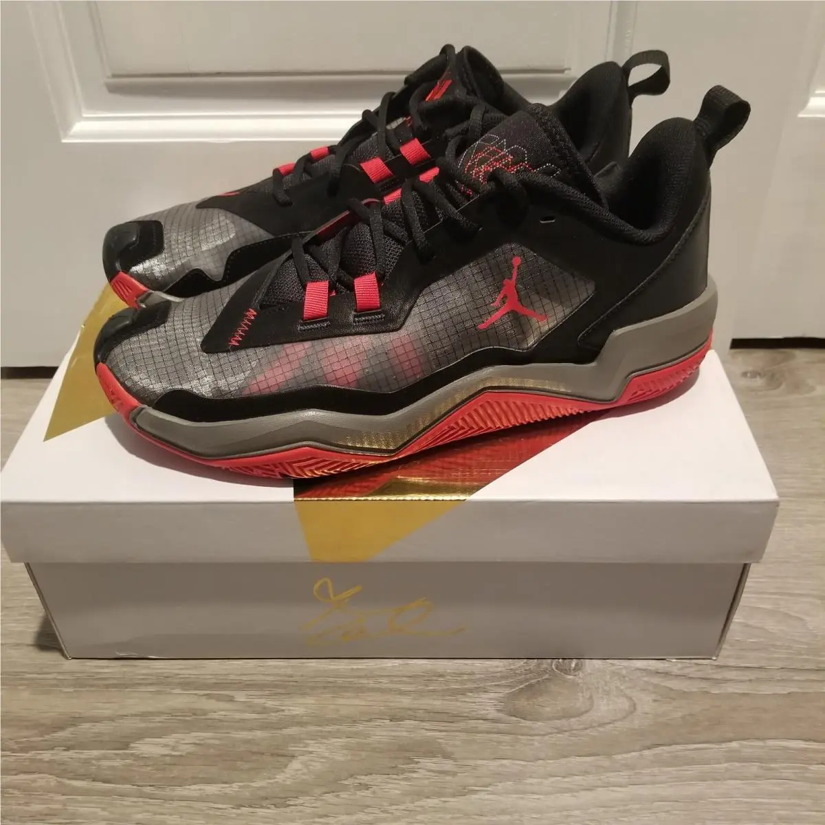 Nike Air Jordan One Take 4 Basketball Shoes Black Red DO7193-061 Mens Size 11