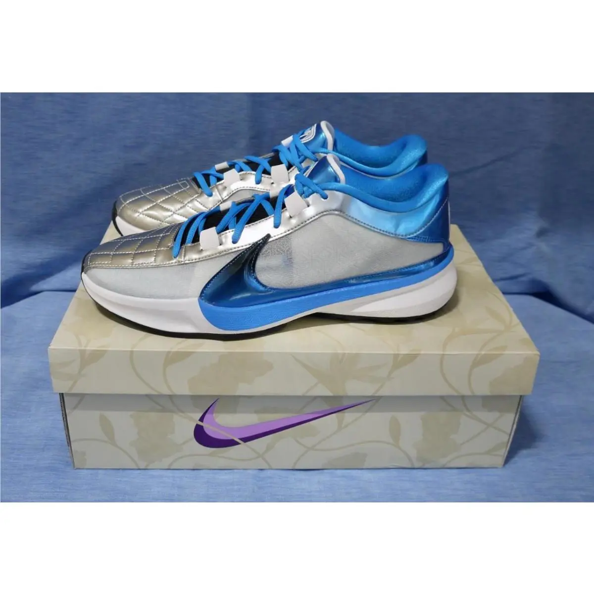 Nike shoes - FREAK 5 - FREAK - DX4985-402 - Blue,Silver,Black 5
