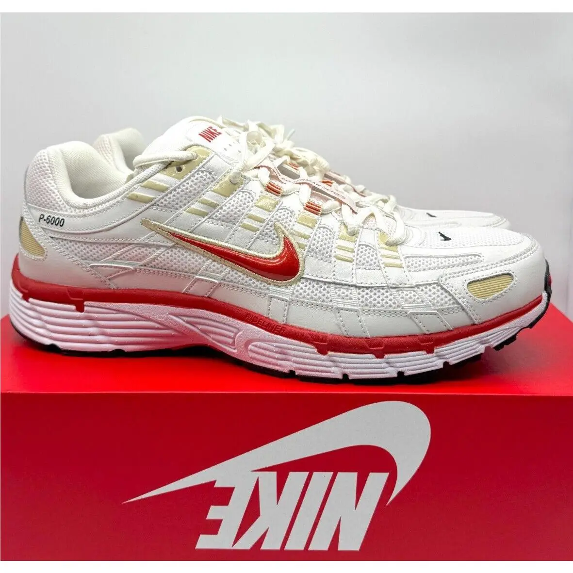 Nike Mens P-6000 Dragon Red White Shoes Sz 13 CD6404-015 Bowerman Series - Multicolor