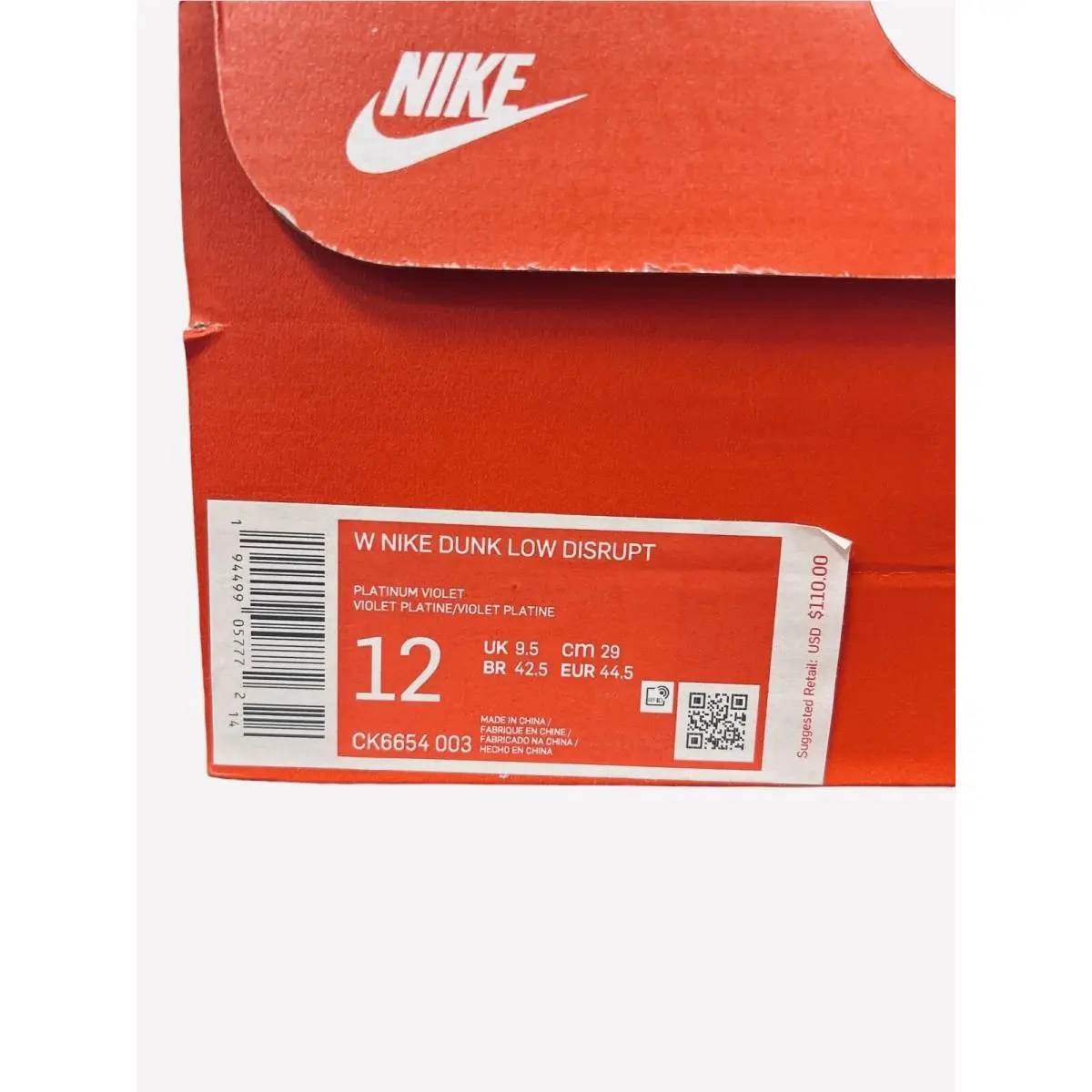 Nike shoes - Nike Dunk Low Disrupt - Dunk Low Disrupt - Ck6654-003 - Platinum Violet 9