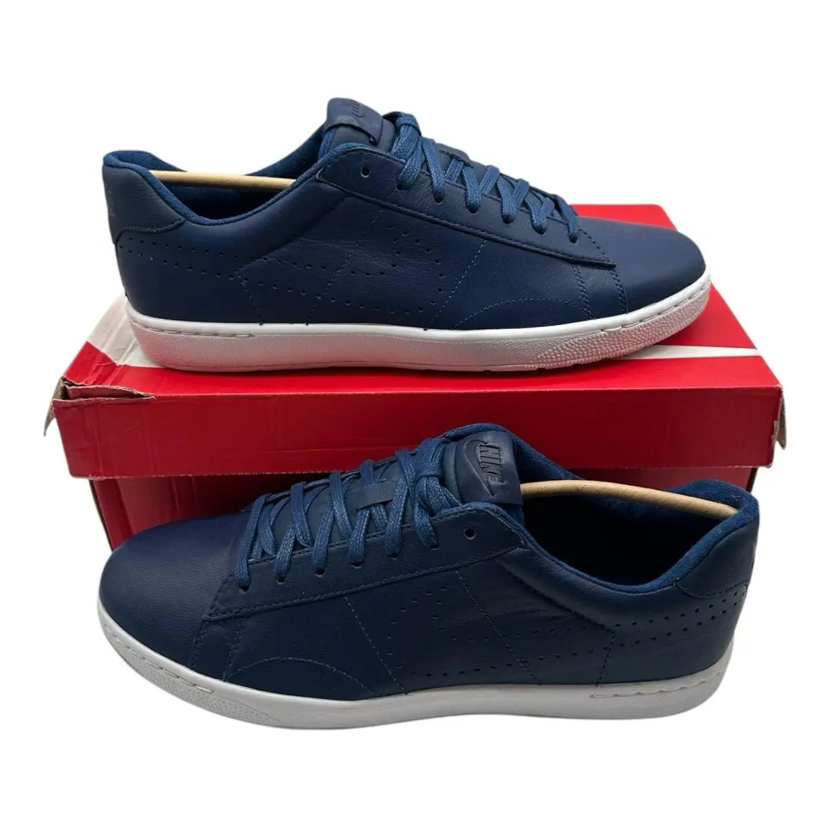 Nike Tennis Classic Ultra Leather Shoes Mens Sz 9.5 Coastal Blue White Sheakers