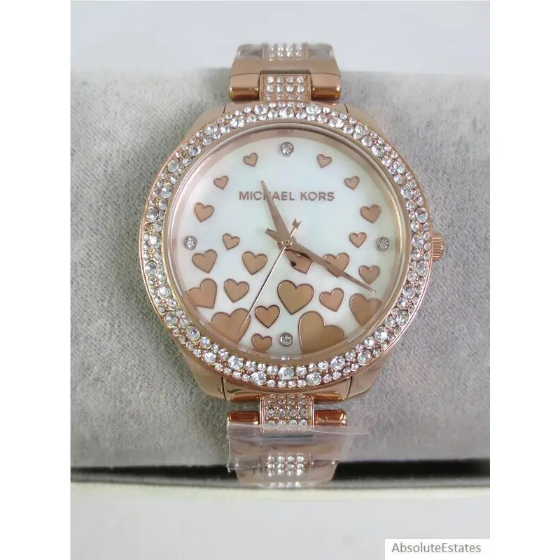 Ladies Liliane Crystal Hearts Mother Of Pearl Dial MK4597 Watch by Michael Kors