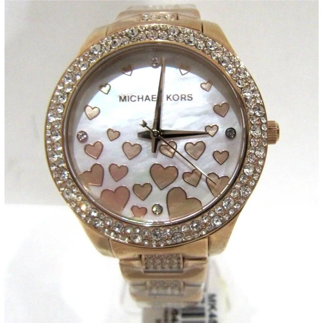 Liliane Heart Rose Gold Mother of Pearl Watch MK4597 + Box by Michael Kors