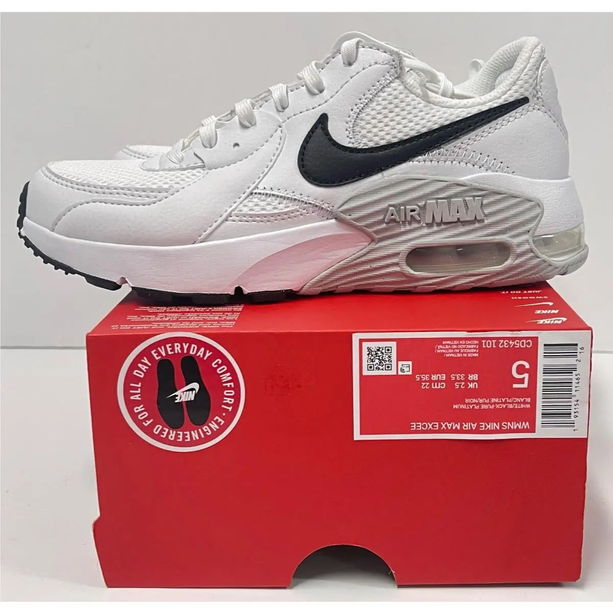 Nike Air Max Excee White/black CD5432 101 Womens Size 5