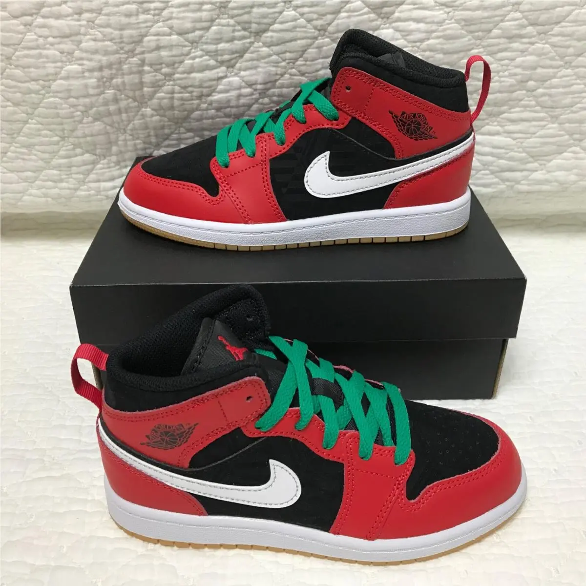Nike Air Jordan 1 Mid SE GS Shoes Big Kids SZ 5Y Holiday Season DQ8418-006