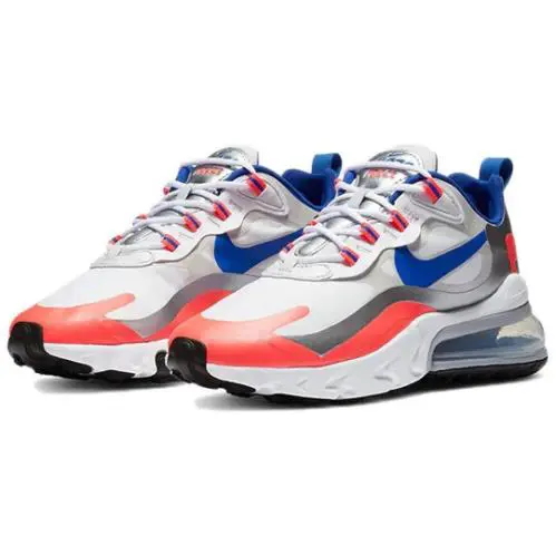 Nike Air Max 270 React Womens Size 6 Shoes CW3094 100 White/racer Blue Flash