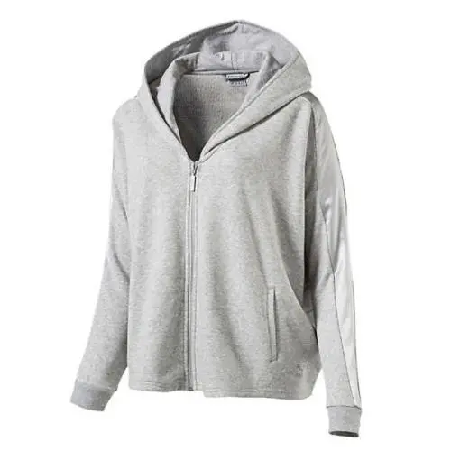 Puma Women`s Satin T7 Track Jacket Light Gray Heather 573042-04 a
