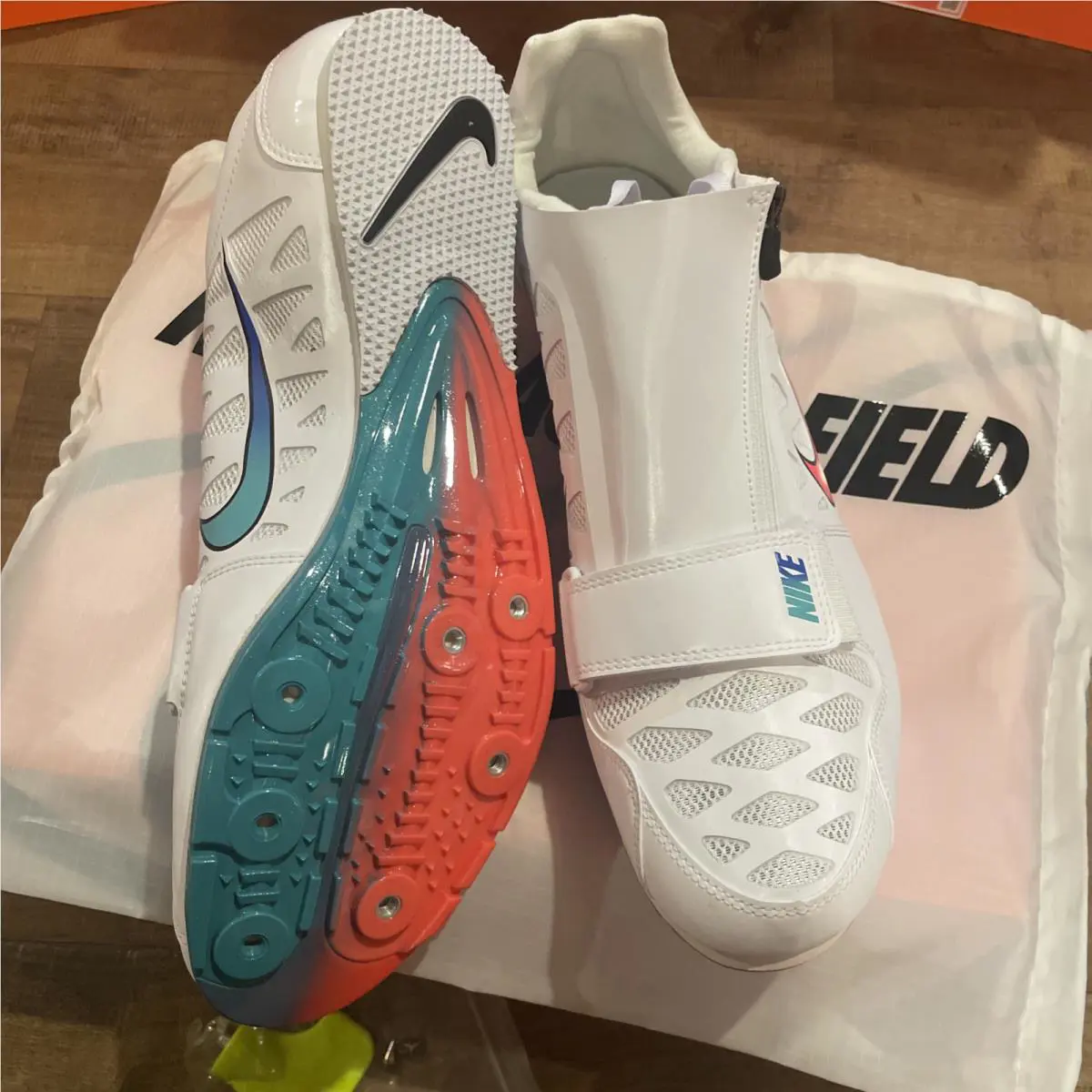 Nike shoes - Nike Zoom LJ 4 Long Jump - 415339-101 - White Flash Crimson Black Hyperjade 1