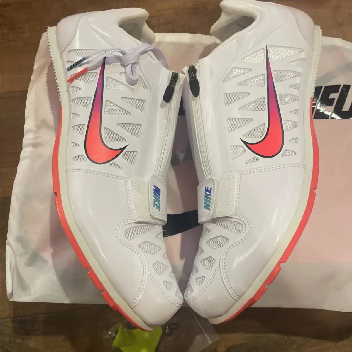 Nike shoes - Nike Zoom LJ 4 Long Jump - 415339-101 - White Flash Crimson Black Hyperjade 3
