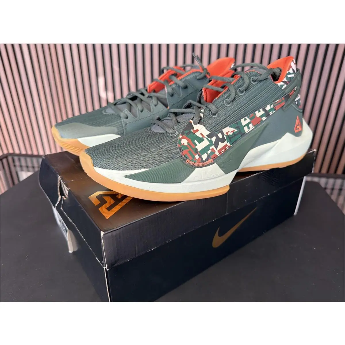 Size 13 - Nike Zoom Freak 2 Ashiko 2020 Green Men Shoe - Green, Manufacturer: Vintage Green/Camellia/Gum Medium Brown/Pistachio Frost