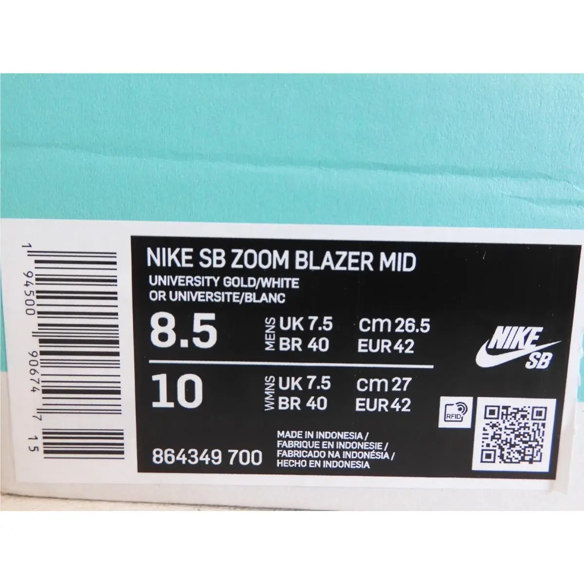 Nike shoes - Nike SB Zoom Blazer Mid - 864349-700 - Gold (UPC: 194500906747) 3