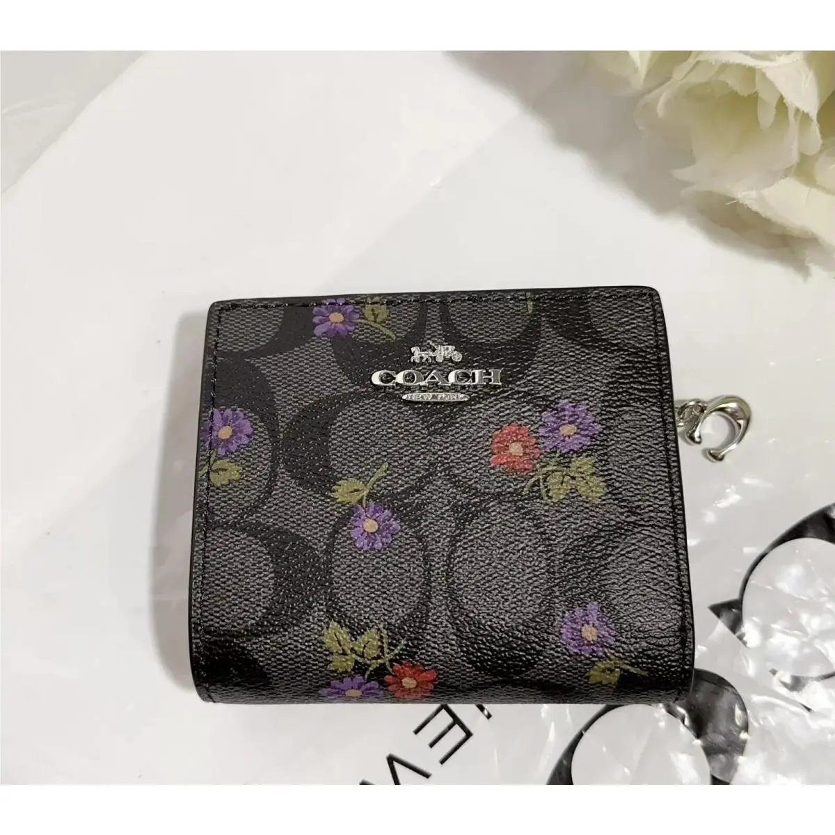 Coach wallet - CR969/floral/light khaki multi - khaki multi - Black