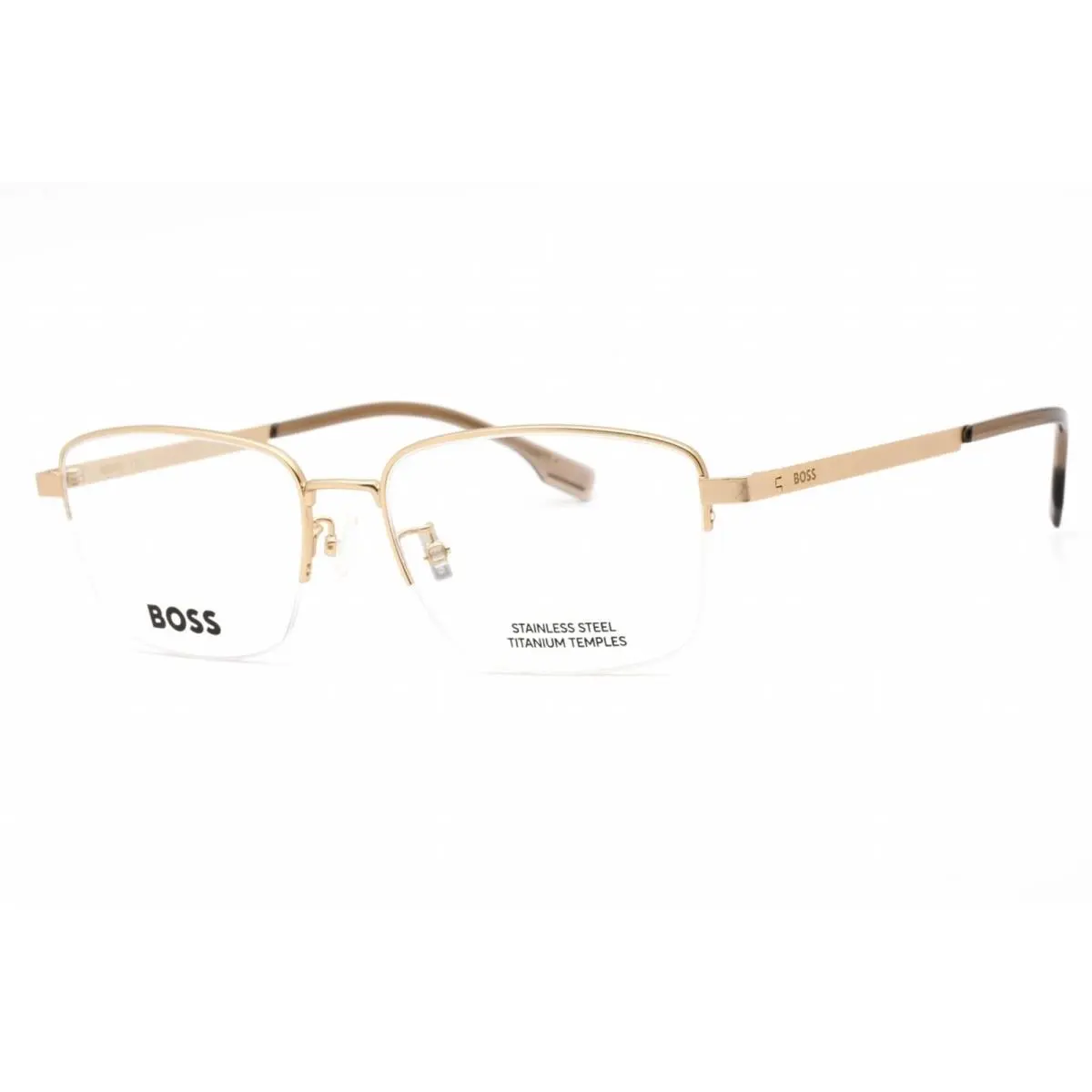 Hugo Boss Men`s Eyeglasses Matte Gold Rectangular Frame Boss 1474/F 0AOZ 00
