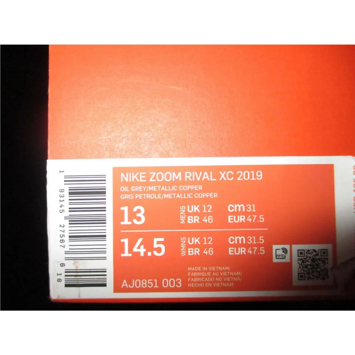 Nike shoes - Nike Zoom Rival - Zoom Rival - Oil Grey/Metallic Copper (UPC: 193145275676) 0