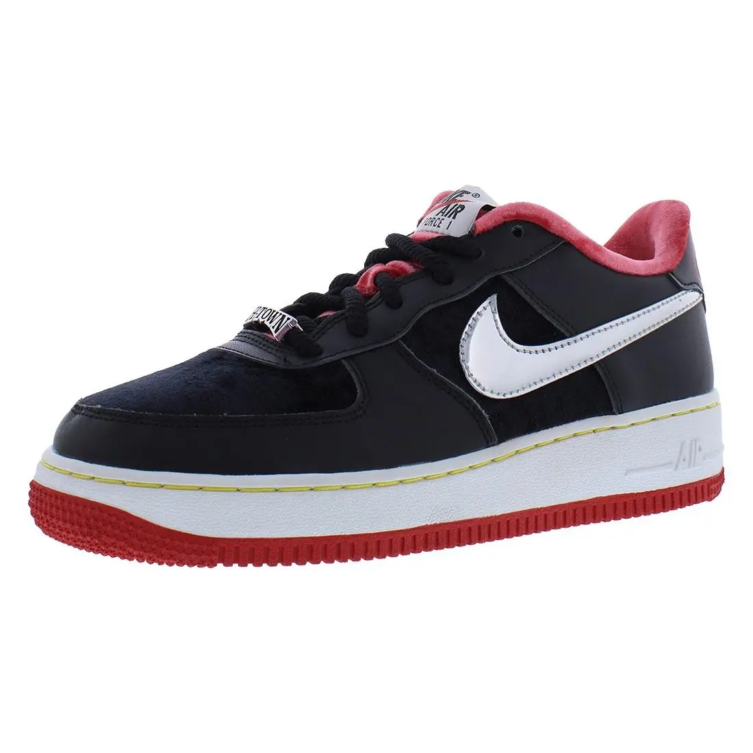 Nike Air Force 1 Premium GS Boys Shoes Size 5.5 Color: Black/multi/color - Black, Main: Black