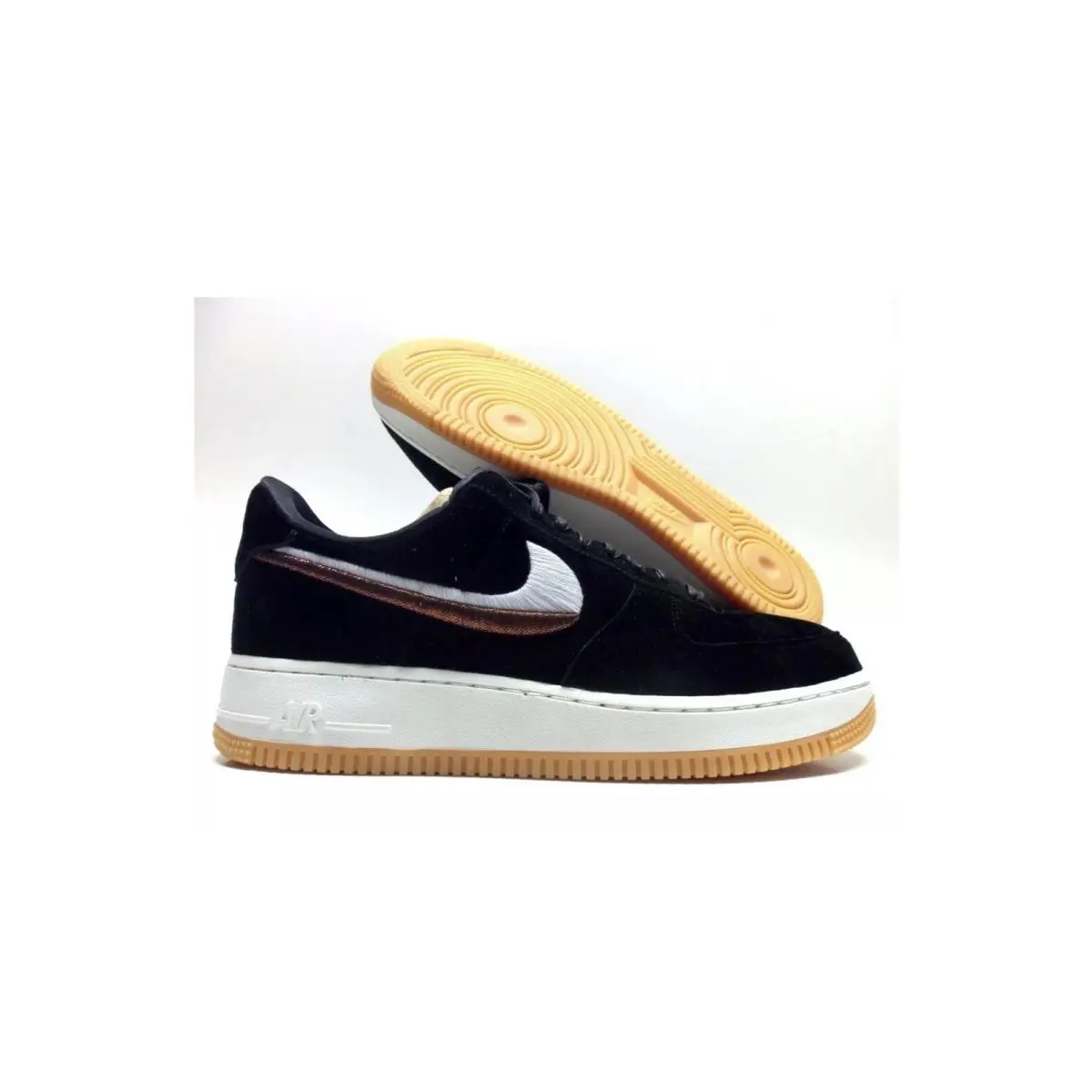 Nike Wmns Air Force 1 07 LX Black-gum Yellow SZ 10 898889-010