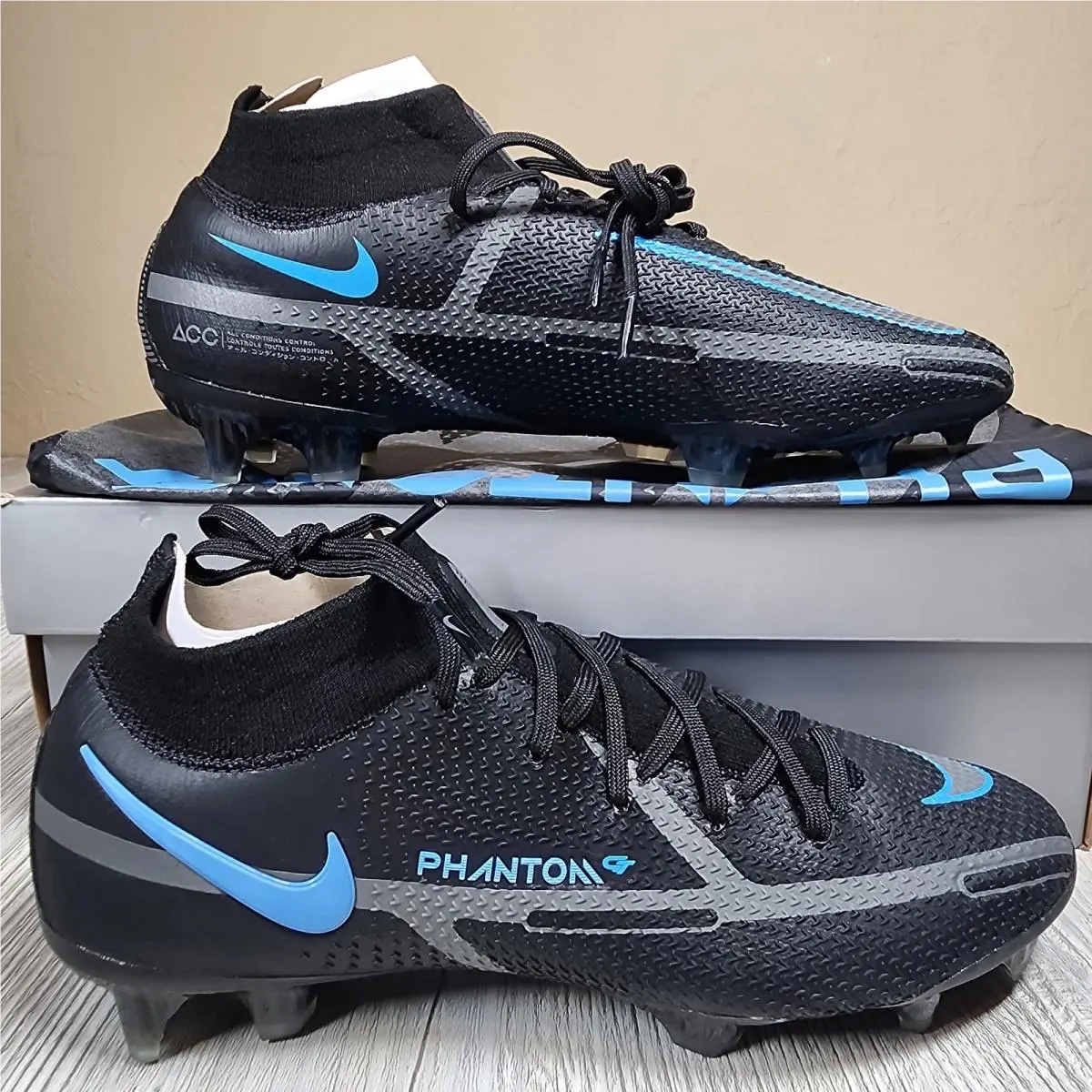 Nike Phantom GT2 Elite DF FG Soccer Black/blue Mens Size 8 CZ9889-004
