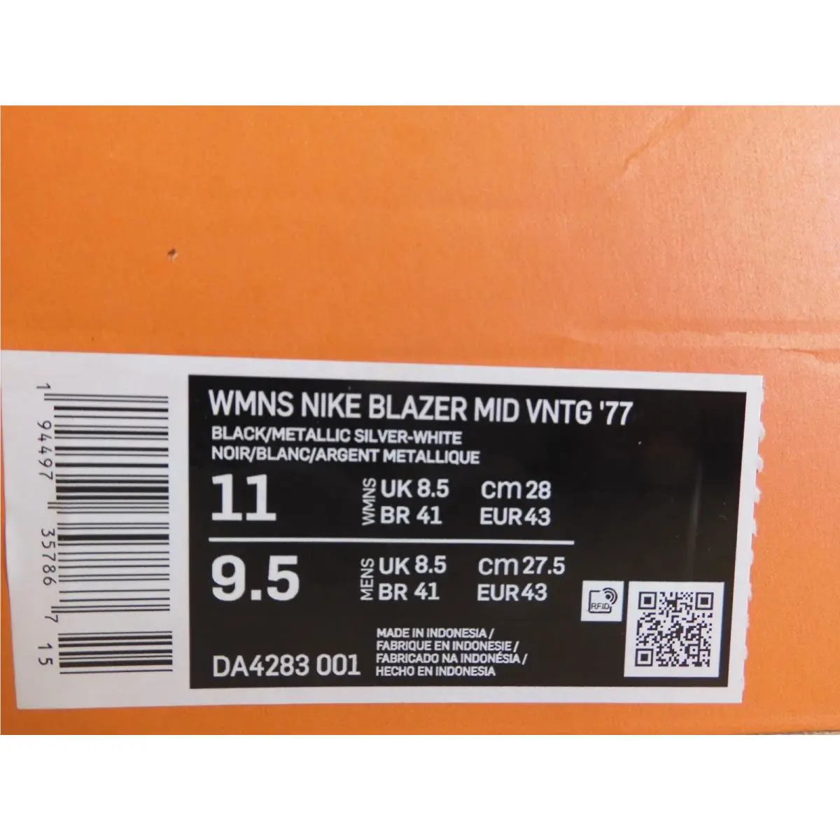 Nike shoes - Nike Blazer Mid 77 Vintage - DA4283 001 - Black (UPC: 194497357867) 3