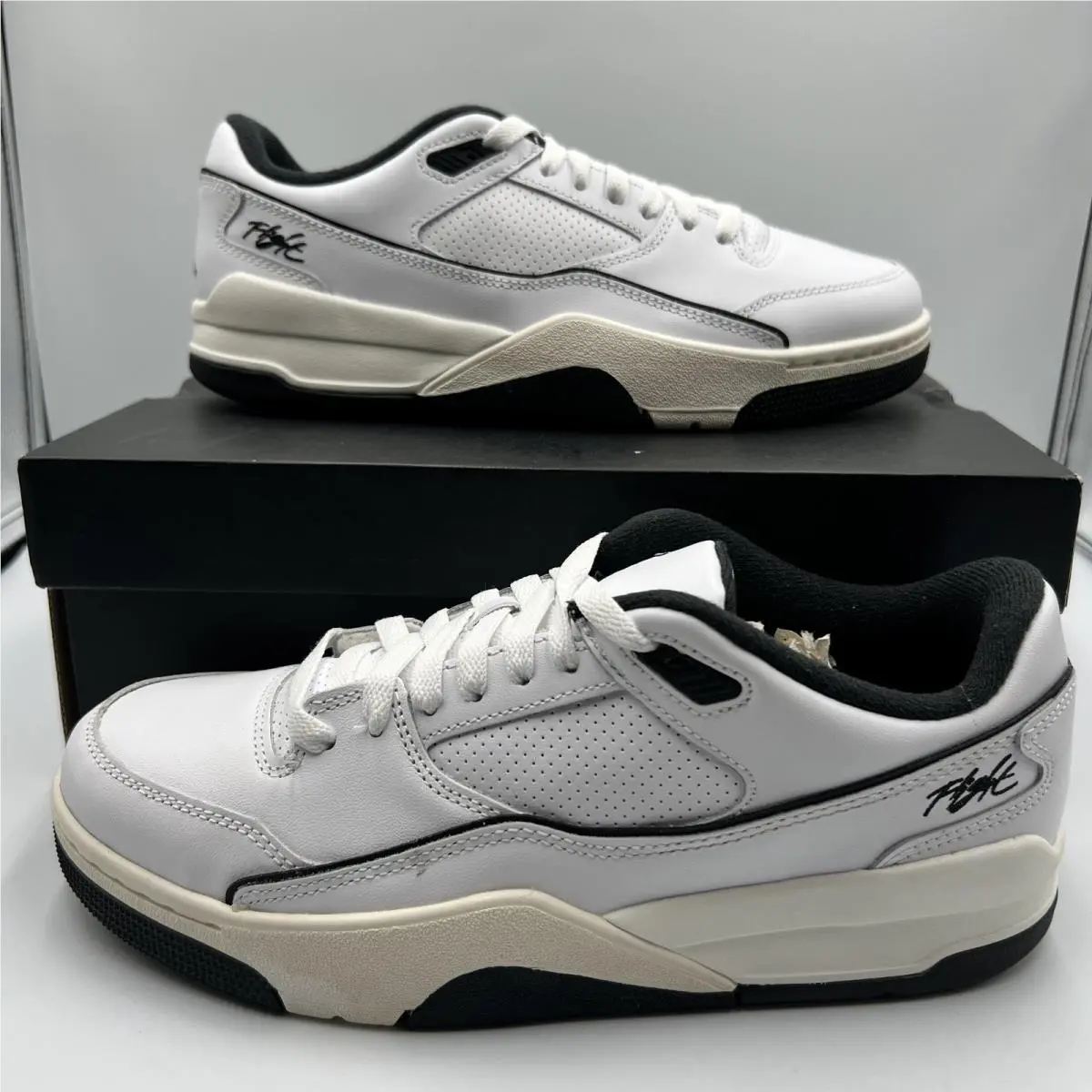 Nike Air Jordan Flight Court Size 9 White Black HF3255-100 Men`s 8.5 Womens 10