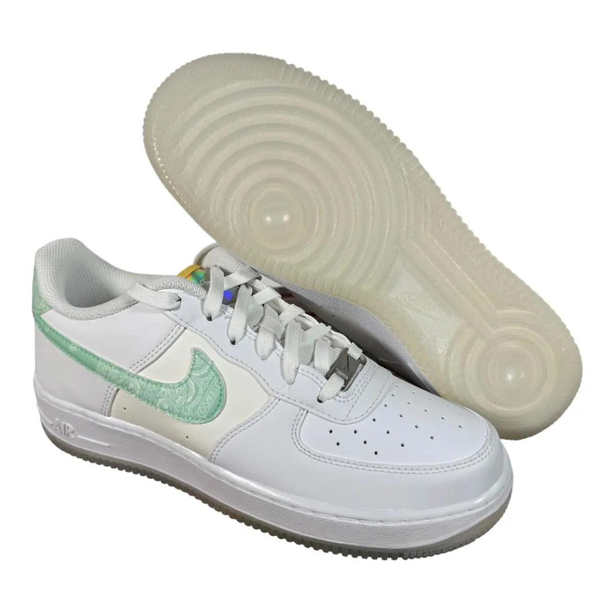 Nike Air Force 1 LV8 GS White Mint Foam Phantom Kids FJ7706 131 Size 7Y - White