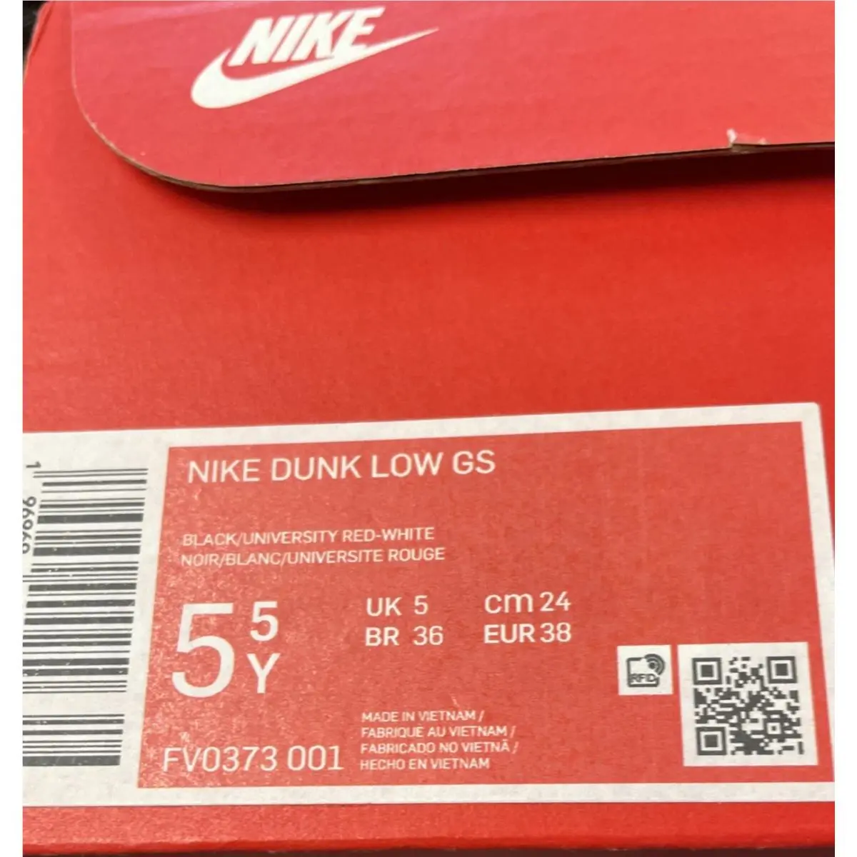 Nike shoes - Nike Dunk Low - Dunk Low - FV0373-001 - Black Red, Exterior: Multicolor (UPC: 0196969900250) 8