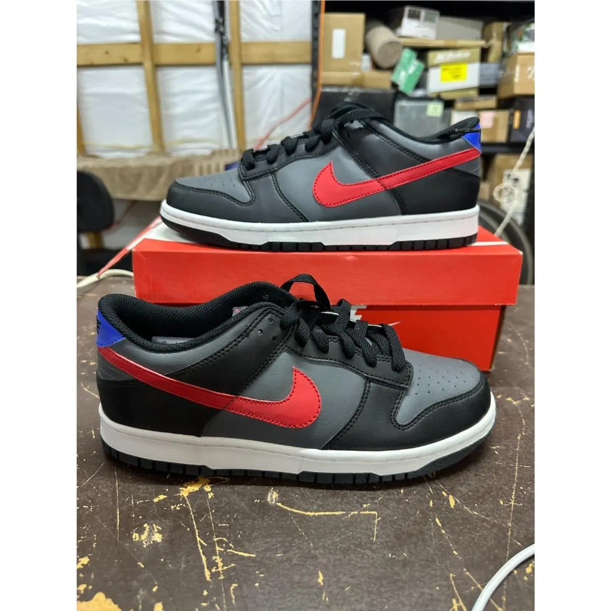 Dunk Low GS Shoes Big Kids SZ 7Y Black/university Red FV0373-001 by Nike