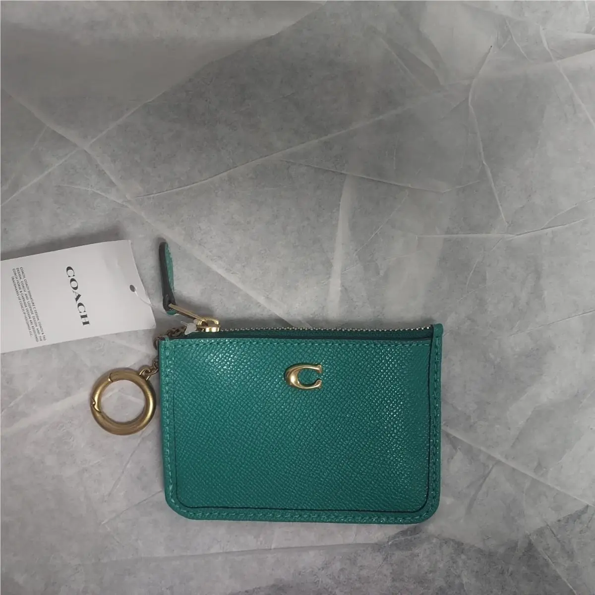 Coach CH810 Bright Green Mini Skinny ID Case
