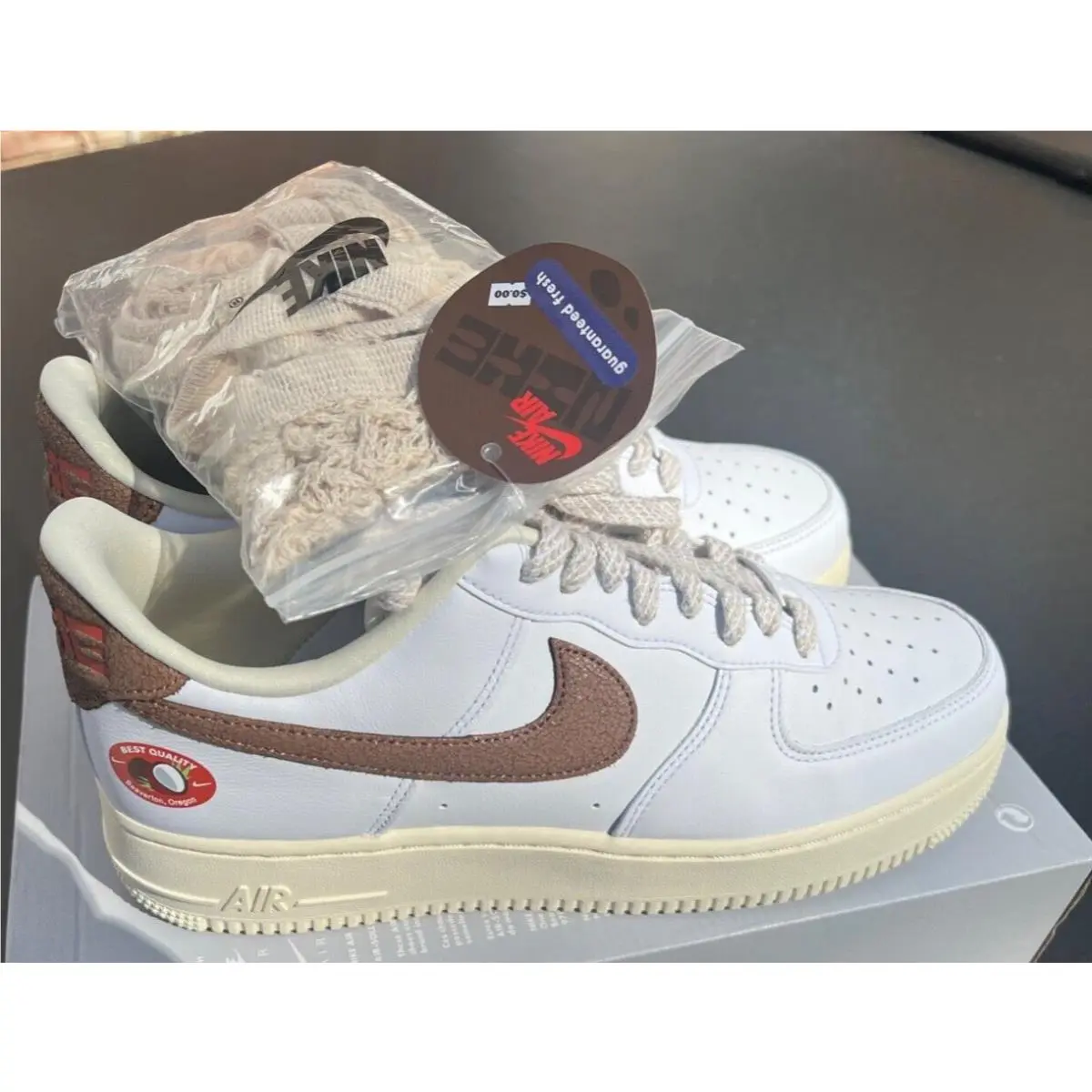 Nike Women`s Air Force 1 `07 LX Sneaker White Coconut Brown Size 9 - White/Coconut Milk/Team Orange/Archaeo Brown