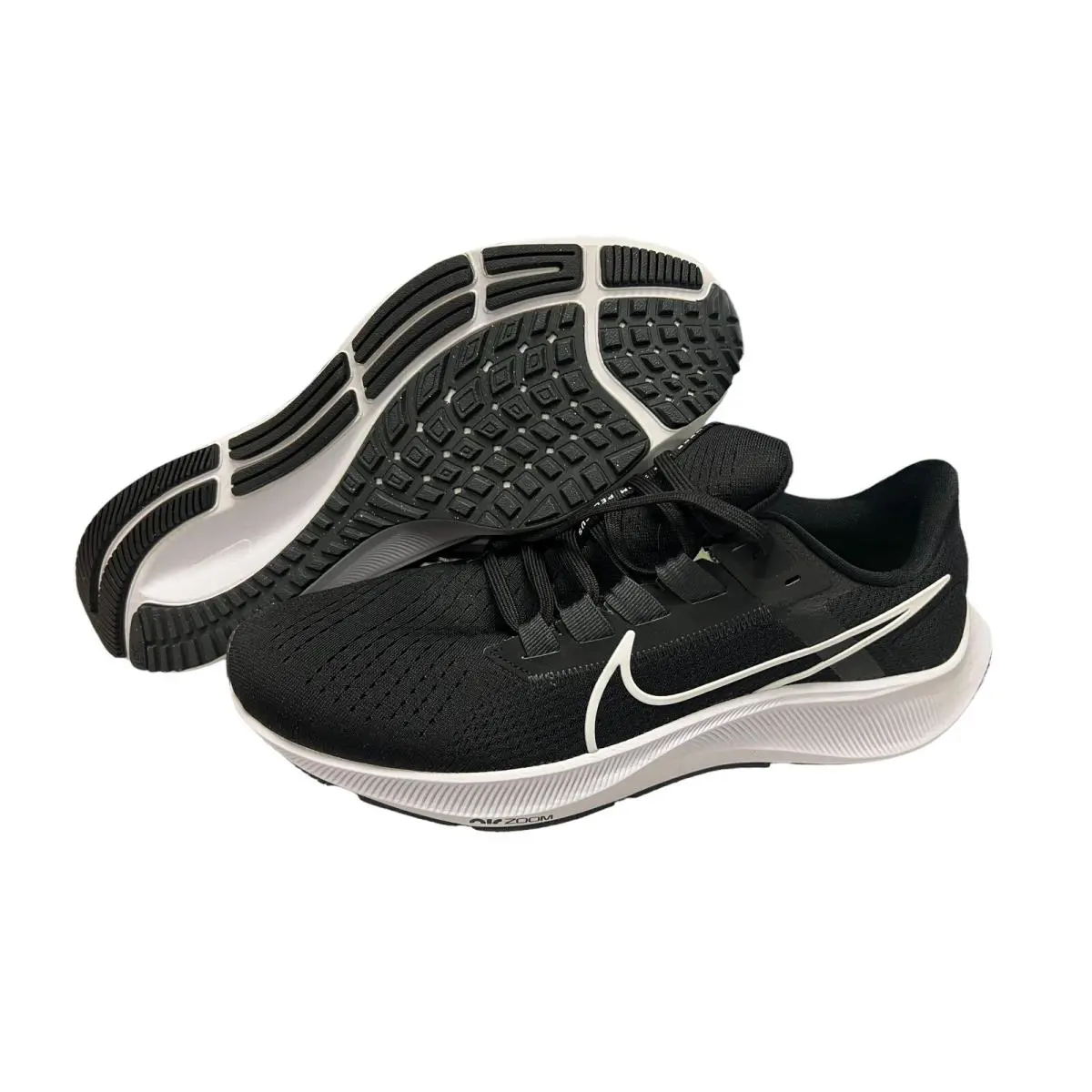 Nike Air Zoom Pegasus 38 Black White Women`s Sz 11 - Black