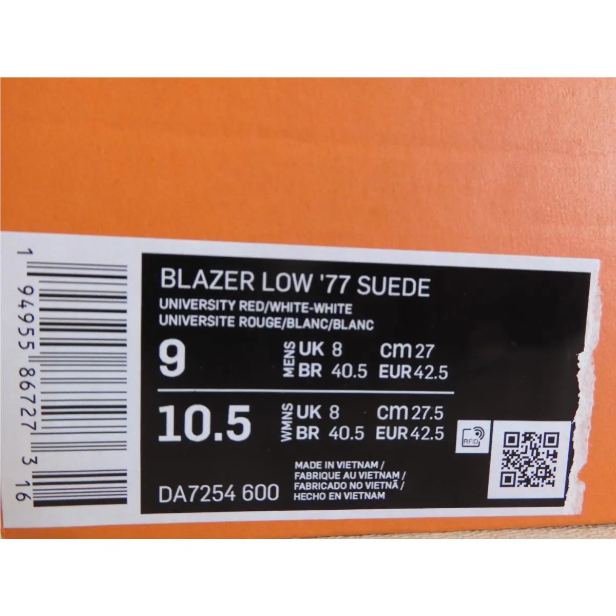 Nike shoes - Nike Blazer Low `77 - Blazer Low - DA7254600 - Red (UPC: 194955867273) 3