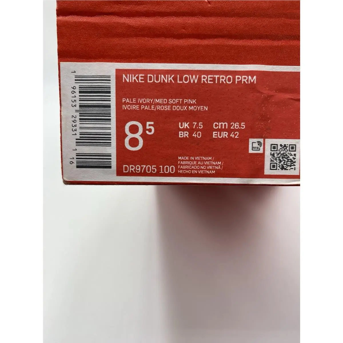 Nike shoes - Nike Dunk Retro Low - Dunk Retro Low - DR9705 100 - Pale Ivory/Med Soft Pink (UPC: 196153293311) 6
