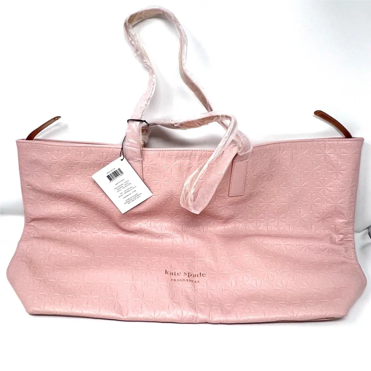 New Kate Spade Pink Tote Bag Handles Fragrances XL Promo 23”x13”x5”
