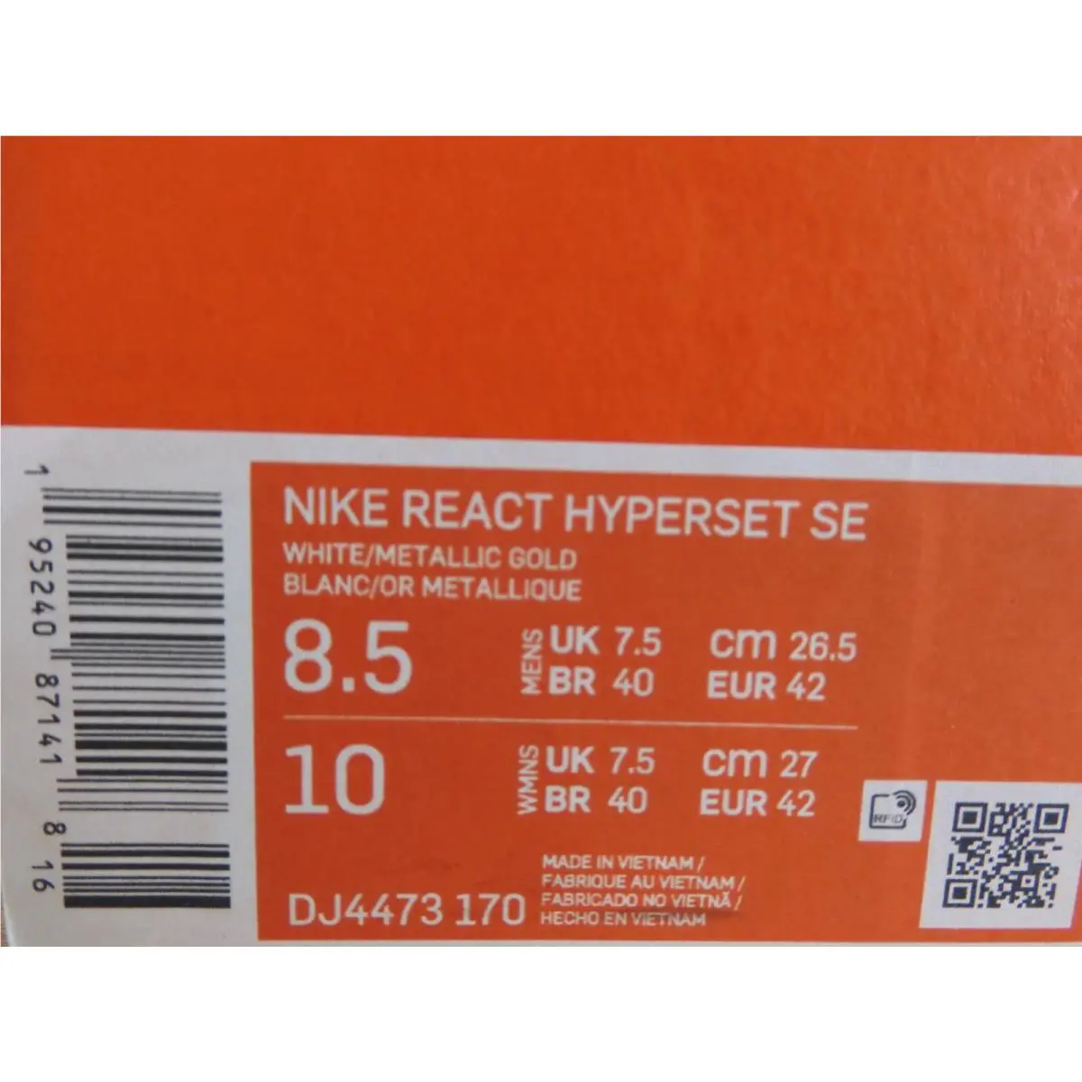 Nike shoes - Nike React HyperSet - React HyperSet - DJ4473-170 - White (UPC: 195240871418) 3