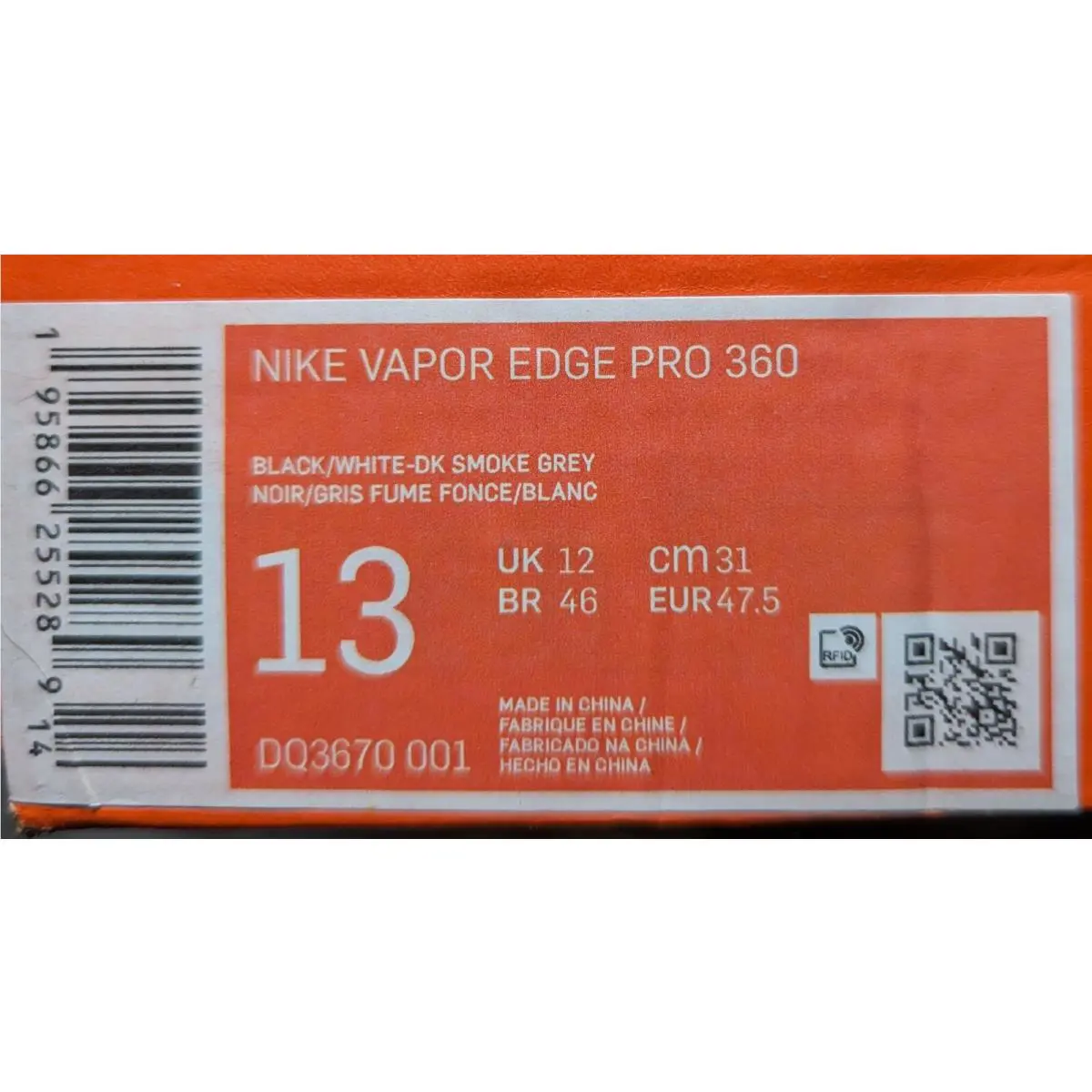Nike shoes - Nike Vapor Edge Pro 360 - DQ3670-001 - Black (UPC: 195866255227) 6