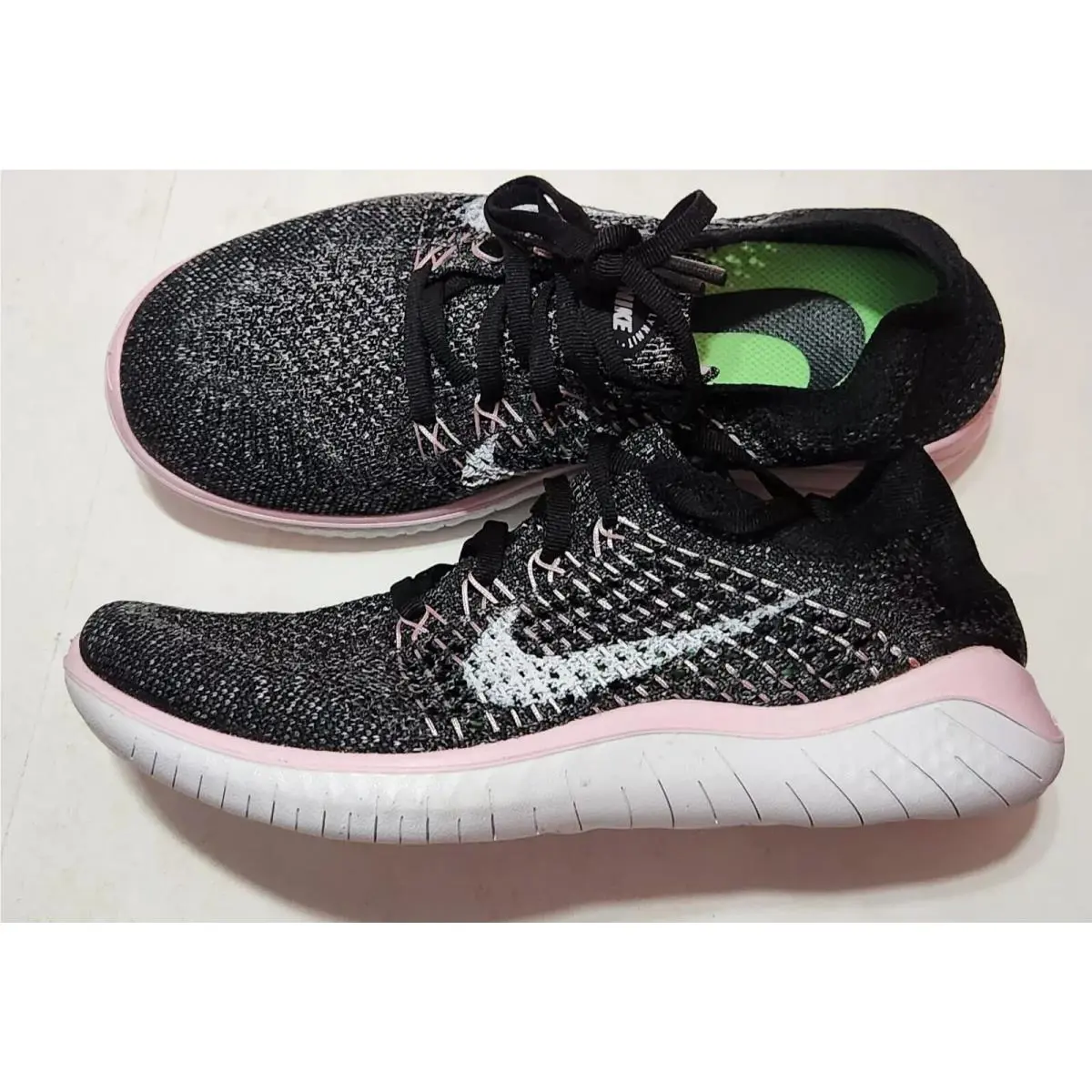 Nike shoes - Nike Free RN Flyknit - Free Flyknit - 942839-007 - Black/Pink/White 4