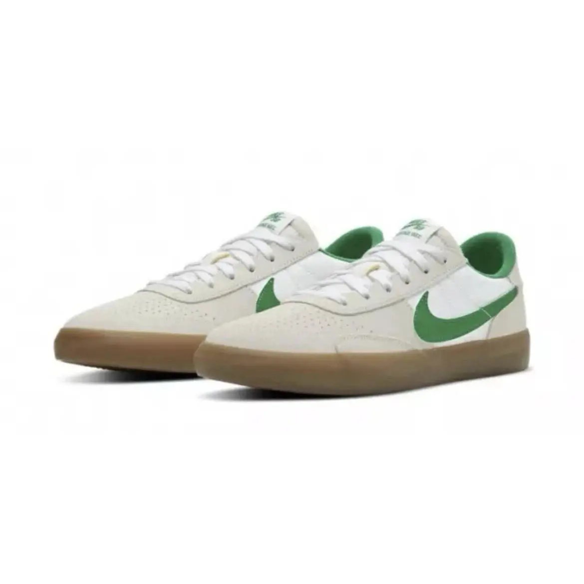Nike SB Heritage Vulc Lucky Green Gum Skate Men`s Size 10 - White