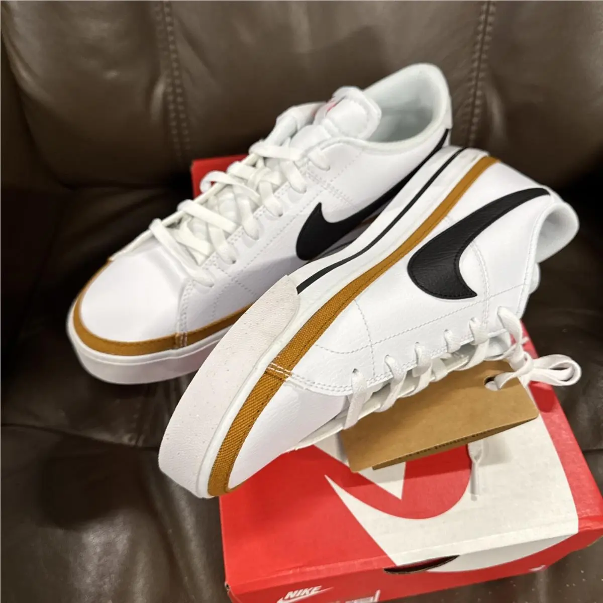 Nike shoes - Nike Court Legacy - Court Legacy - White/Black/Desert Ochre, Main: Black (UPC: 0195866276291) 1
