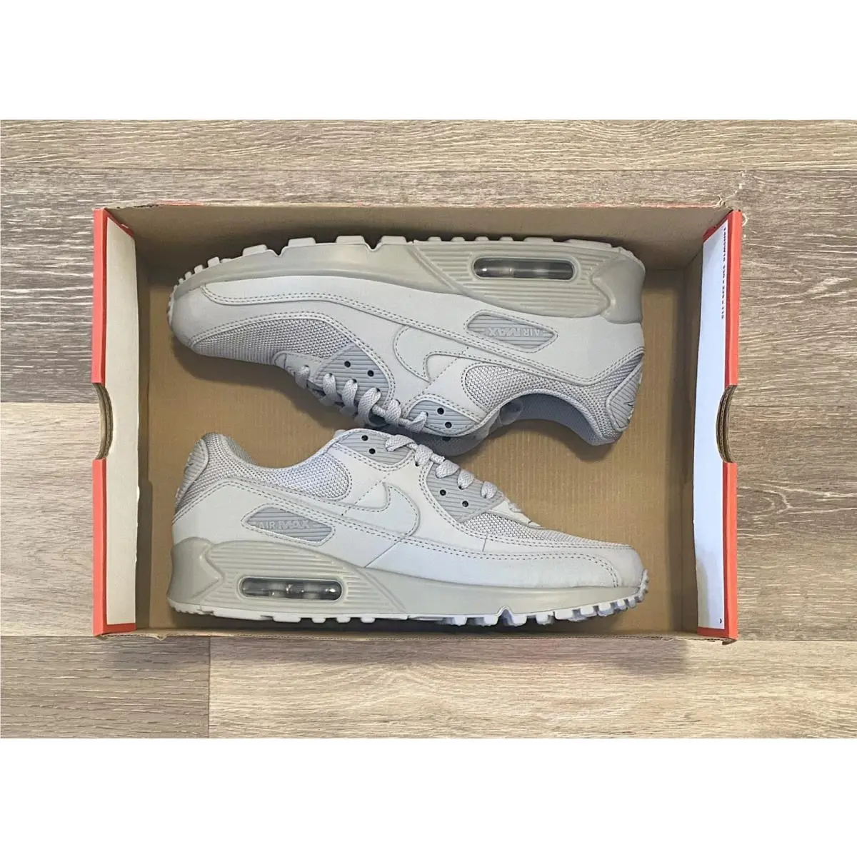 Nike Air Max 90 `triple Wolf Grey` Running Shoes CN8490-001 Men`s Size 13