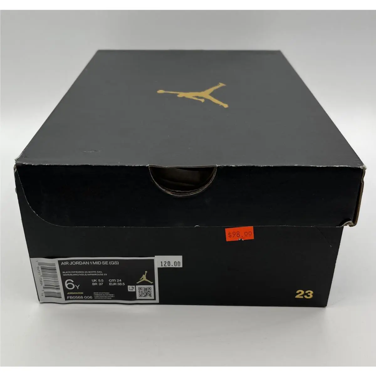 Nike shoes - Air Jordan 1 Mid SE GS - Black / Infrared 23-White-Sail (UPC: 196151738845) 1