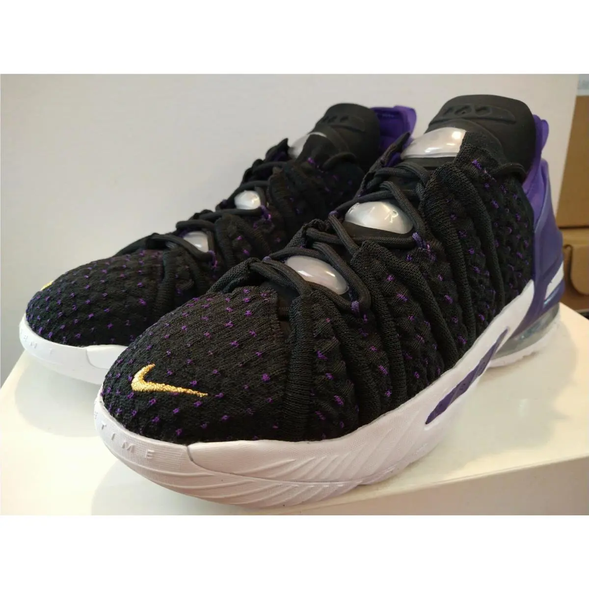 Nike shoes - Nike LeBron 18 GS - LeBron - CW2760-004 - Black/Metallic Gold/Court Purple/White (UPC: 0194499385417) 6