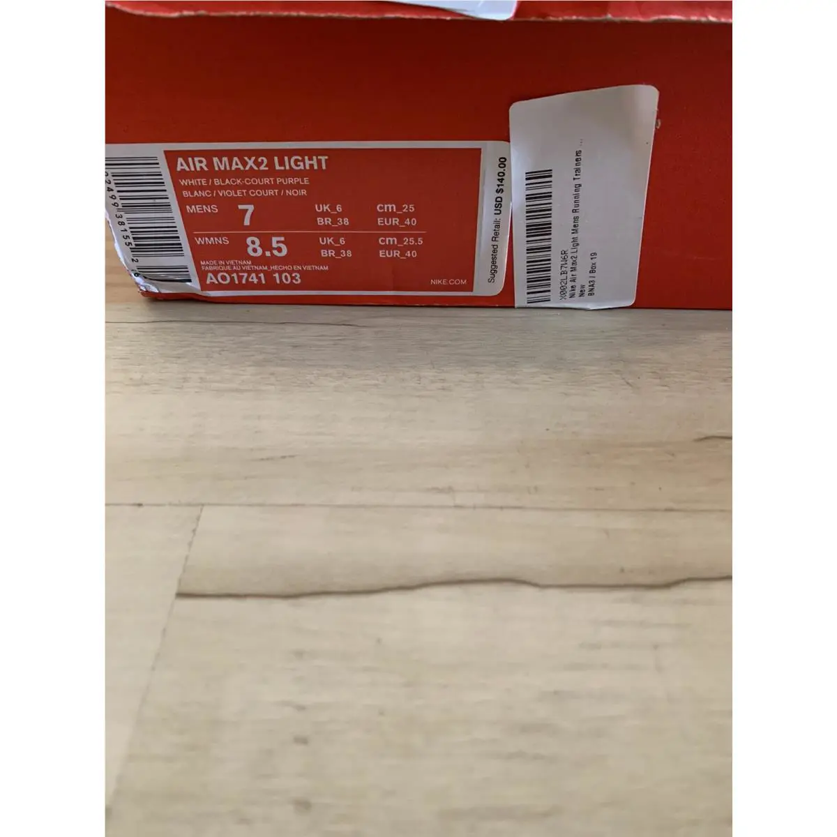 Nike shoes - Nike Air Max2 Light - Air Light - AO1741 103 - White 7