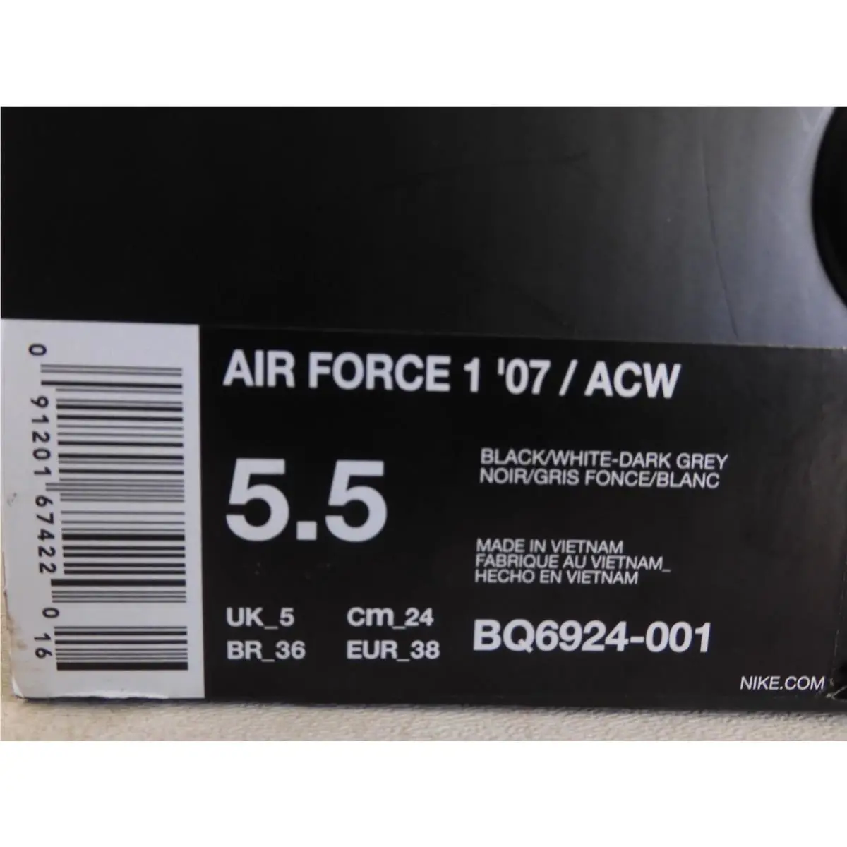 Nike shoes - Nike Air Force 1 `07 - BQ6924-001 - Black (UPC: 091201674220) 3