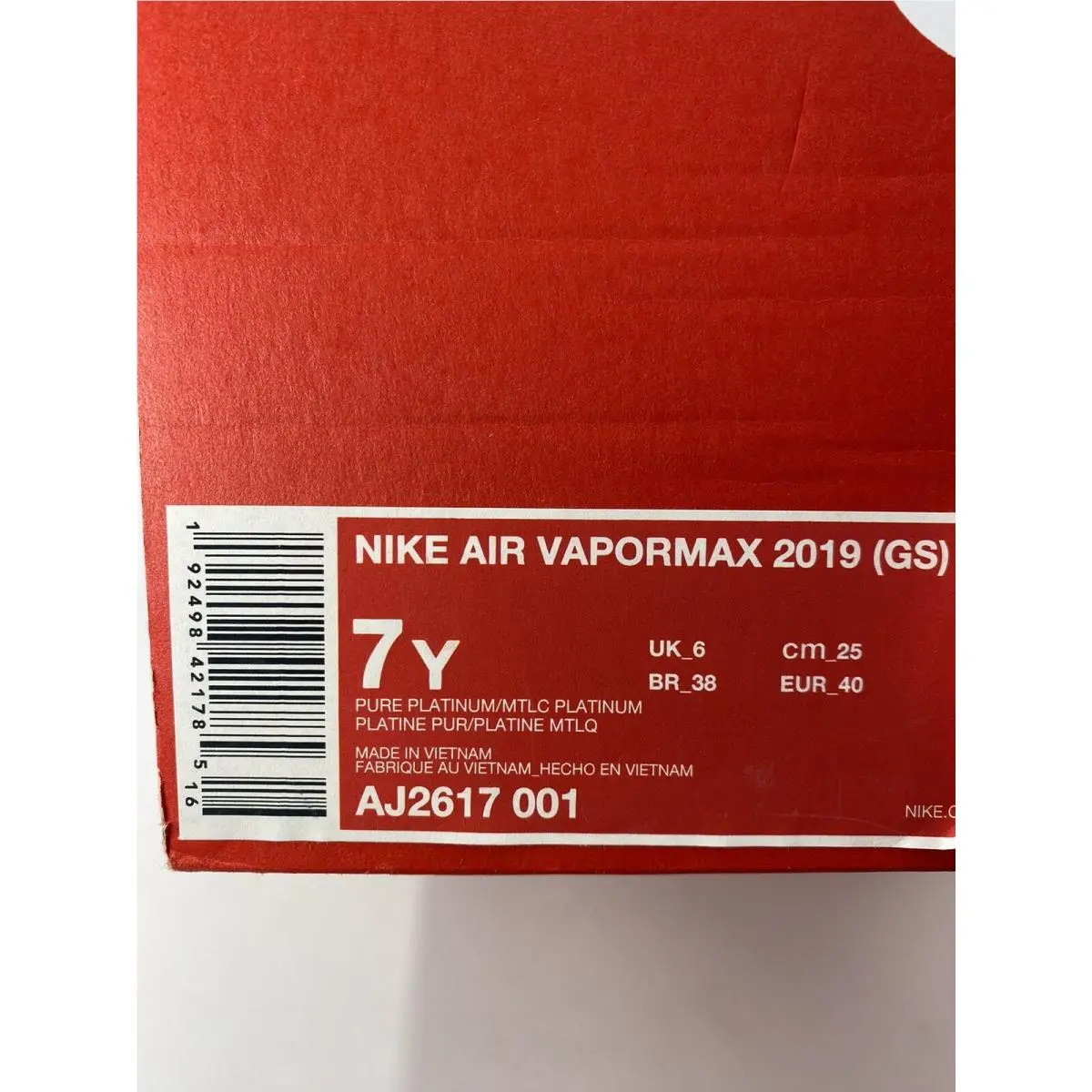 Nike shoes - Nike Air VaporMax - Air VaporMax - AJ2617 001 - Pure Platinum (UPC: 192498421785) 6