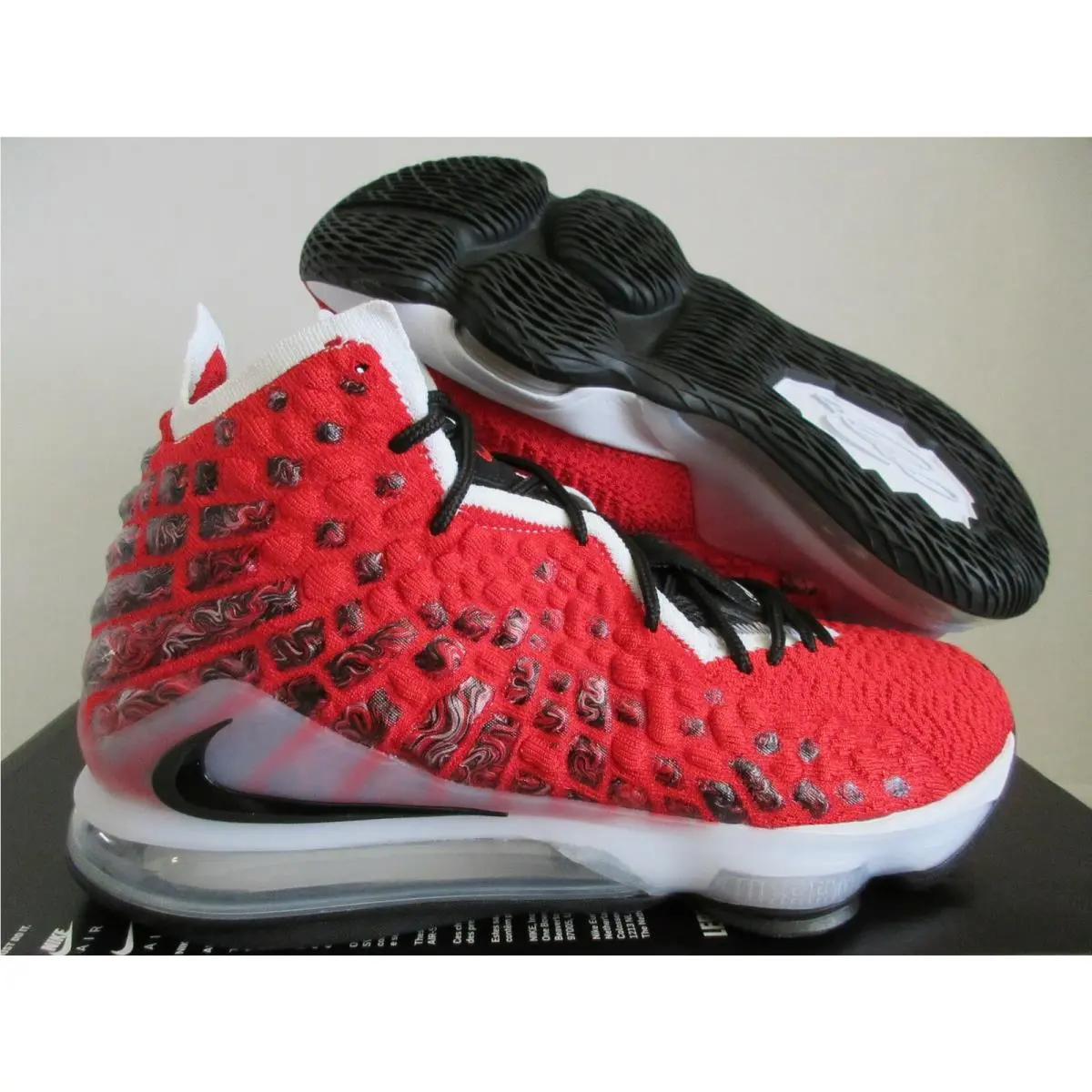 Nike Lebron Xvii 17 Red-white-black SZ 5 Mens/womens SZ 6.5 BQ3177-601