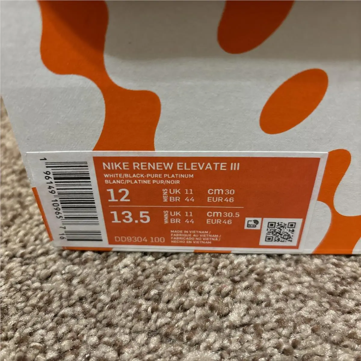 Nike shoes - Nike Renew Elevate - Renew Elevate - DD9304-100 - White, Manufacturer: White/Pure Platinum/Black 6