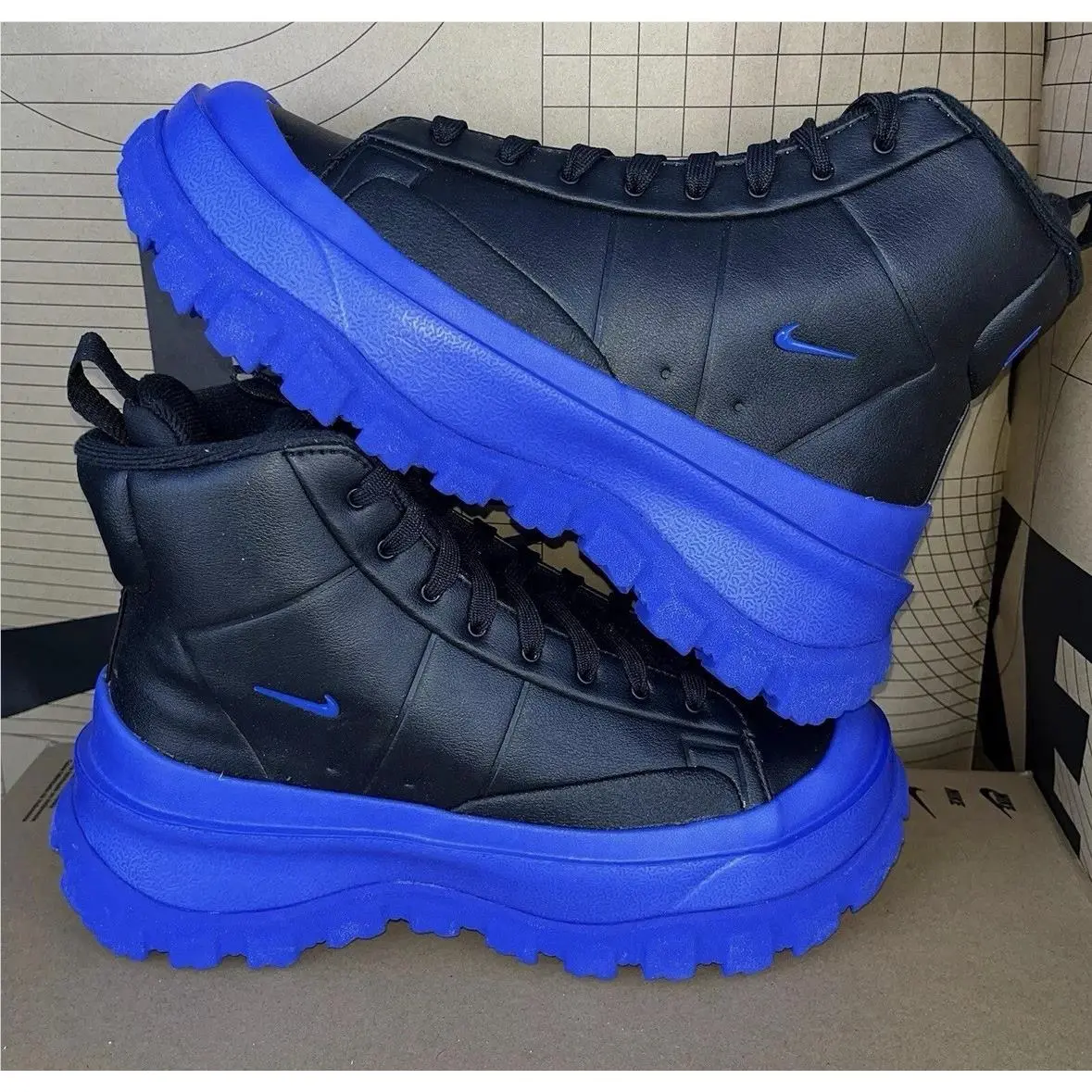 Nike Blazer Roam Mid Women Size 8 Black/racer Blue Nby FQ9065-001