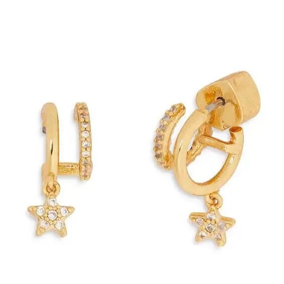 Kate Spade New York W1037 Something Sparkly Pave Star Double Huggies Earrings